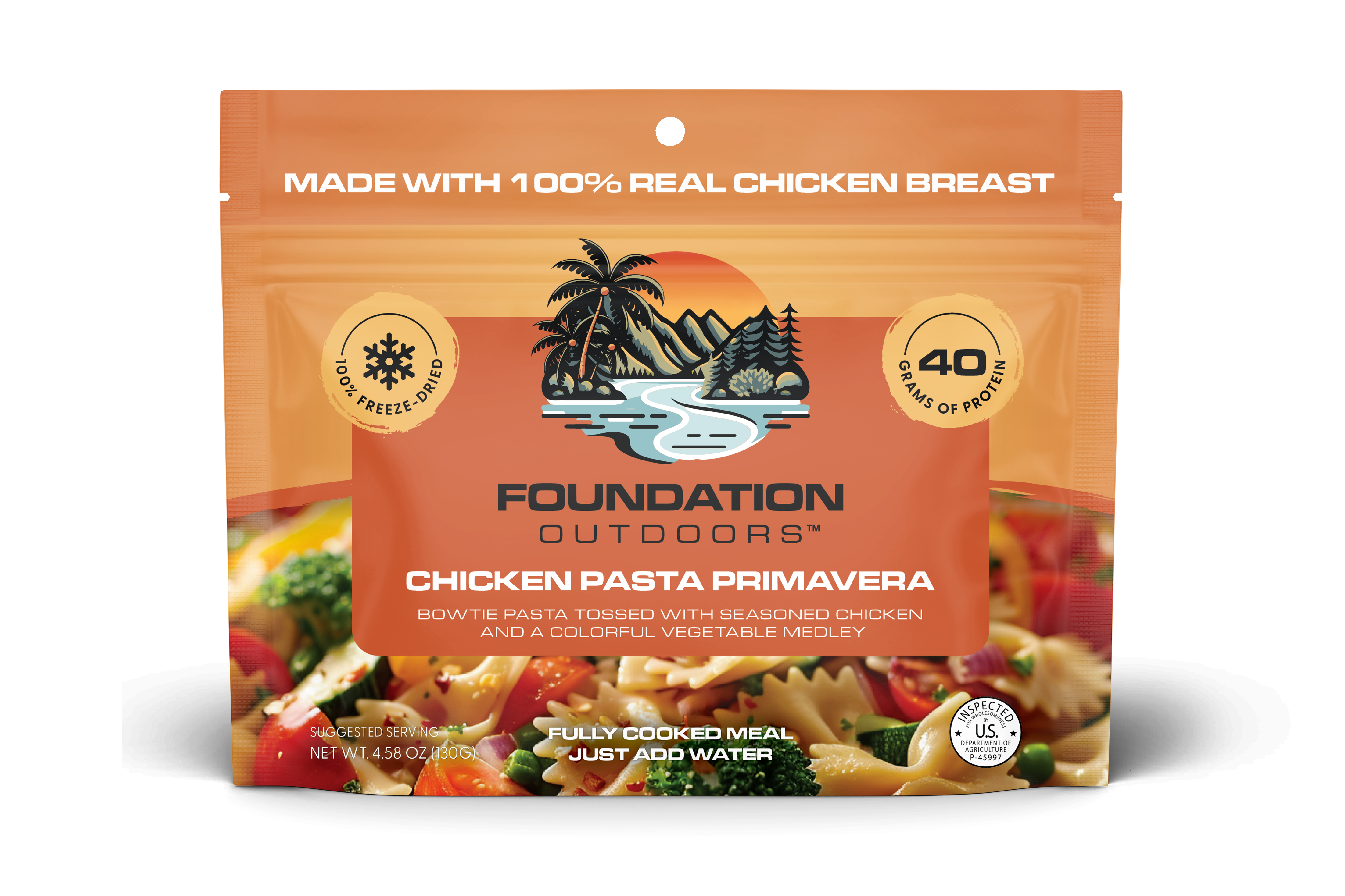 FOUNDATION Outdoors Chicken Pasta Primavera Meal