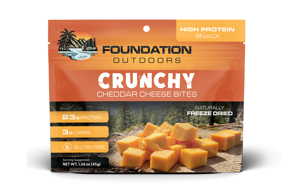 FOUNDATION Outdoors Crunchy Cheddar Cheese Bites - 12 unit Wholesale Box - Trail Size