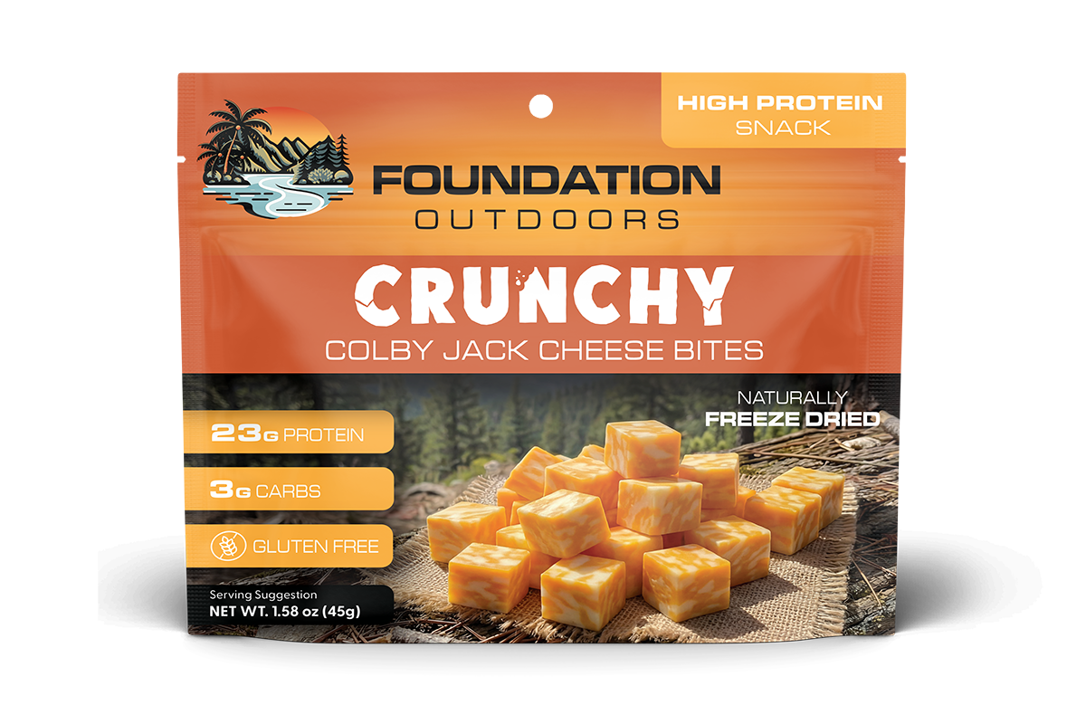 FOUNDATION Outdoors Crunchy Colby Jack Cheese Bites - 12 Unit Wholesale Box - Trail Size