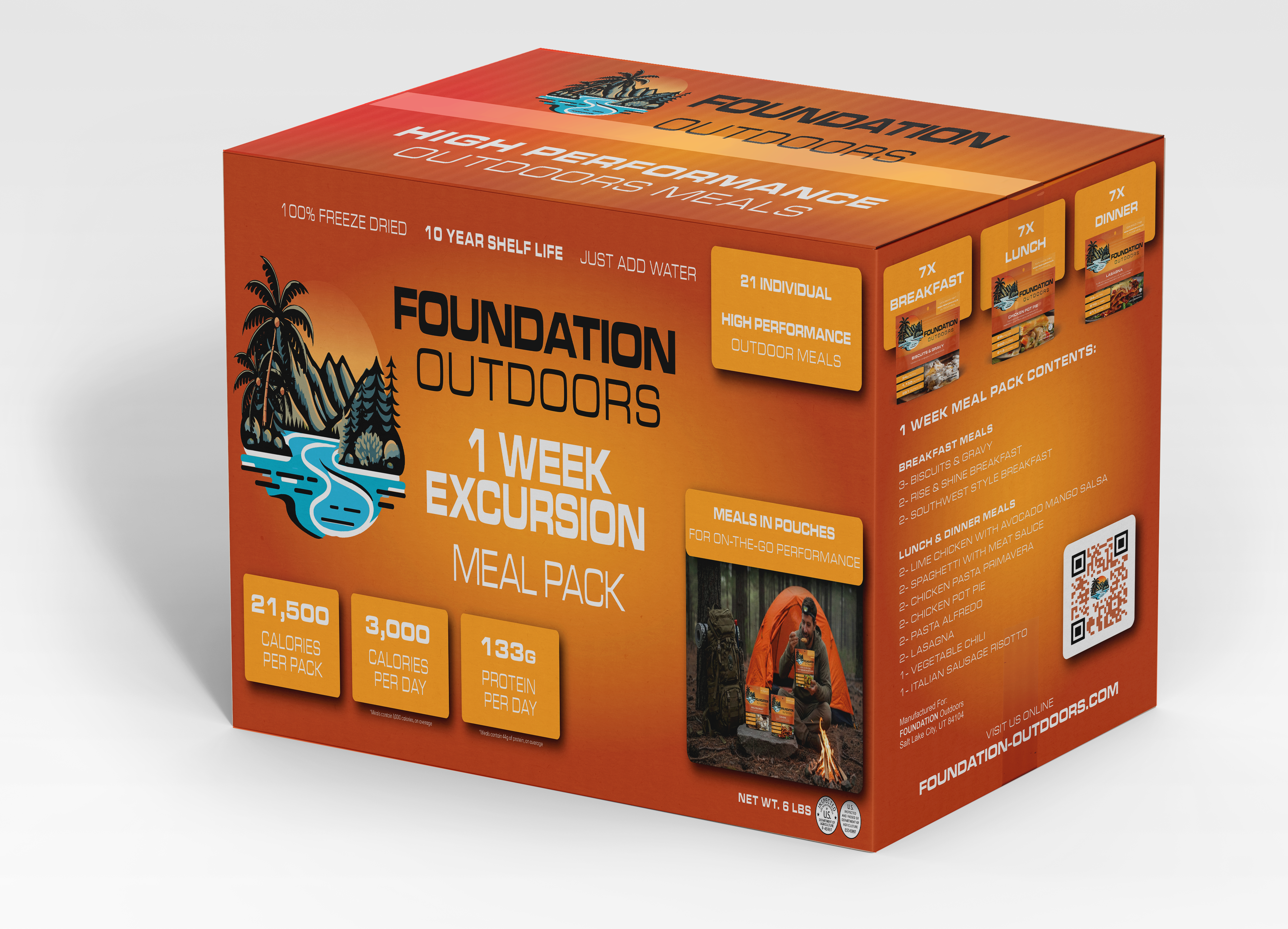 FOUNDATION Outdoors 21 Meal Excursion - 1 Week Adventure Pack