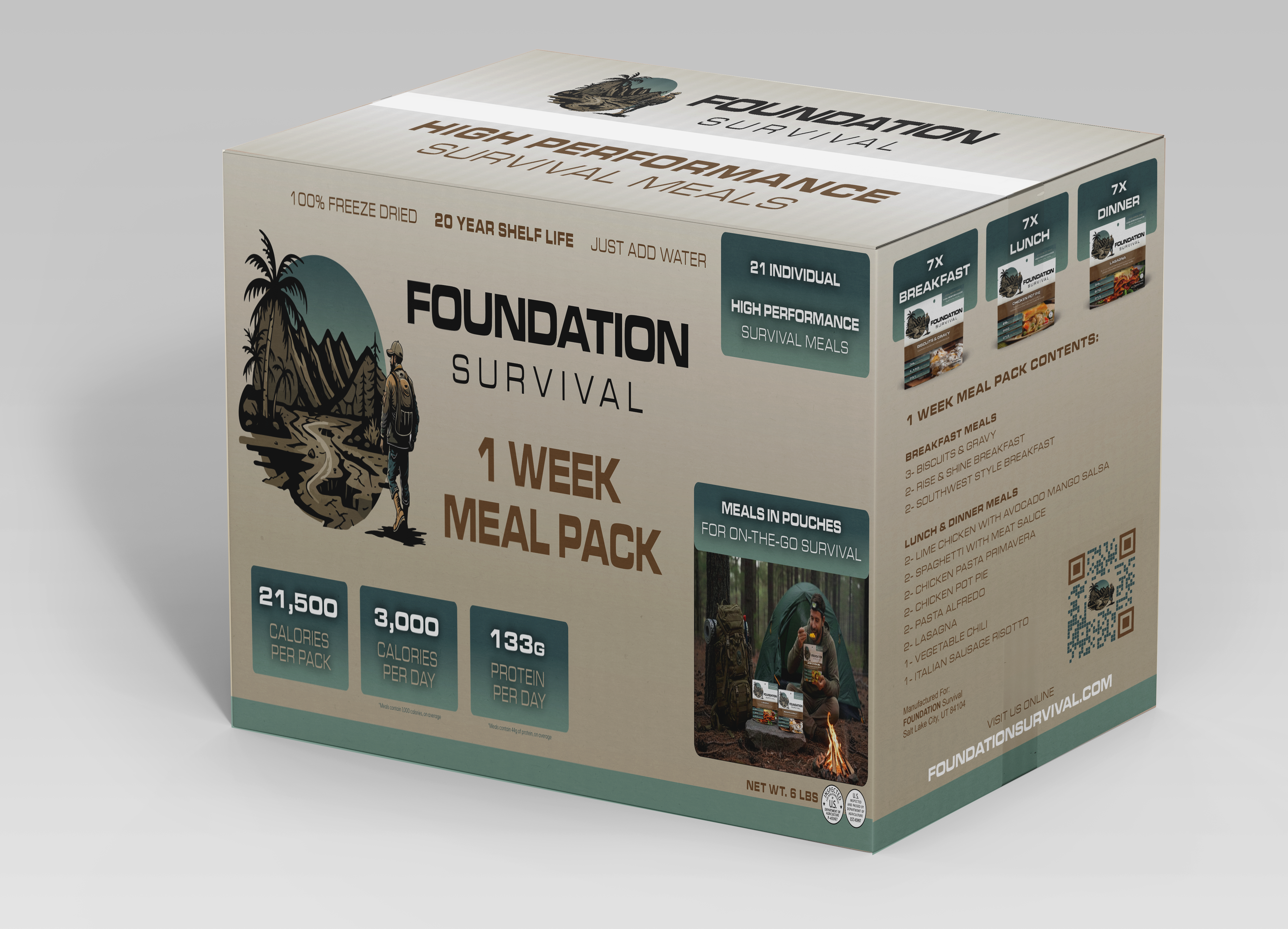 FOUNDATION Survival, 21 Meal Excursion Pack